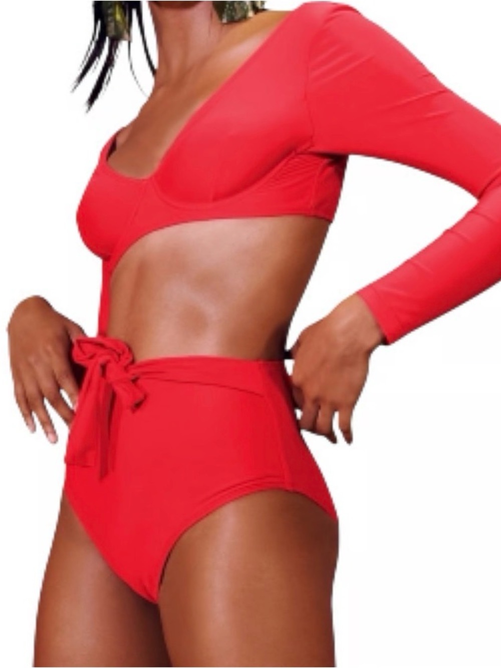Andrea Iyamah Bikini Bottom Red Maven Waist Tie XXL‎ Swimwear Runs Small
